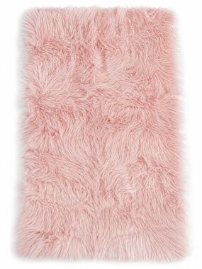 Luxurious Pink Faux Fur Rug